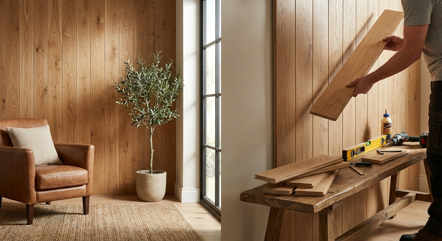 How to install natural oak wall panels