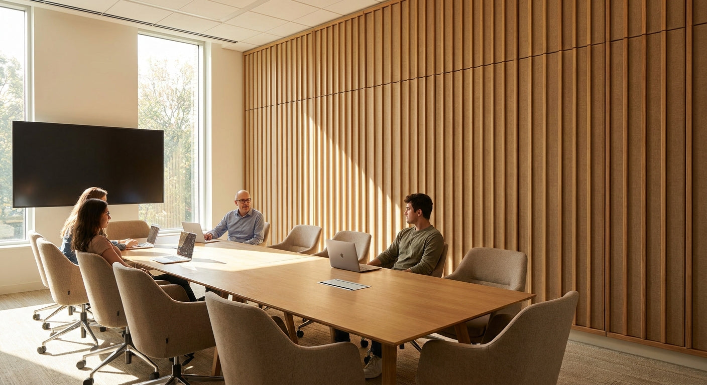 Acoustic wood panels for university seminar rooms