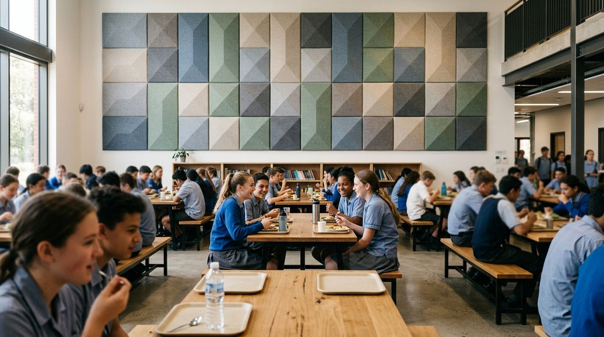 Acoustic panels for school dining hall walls