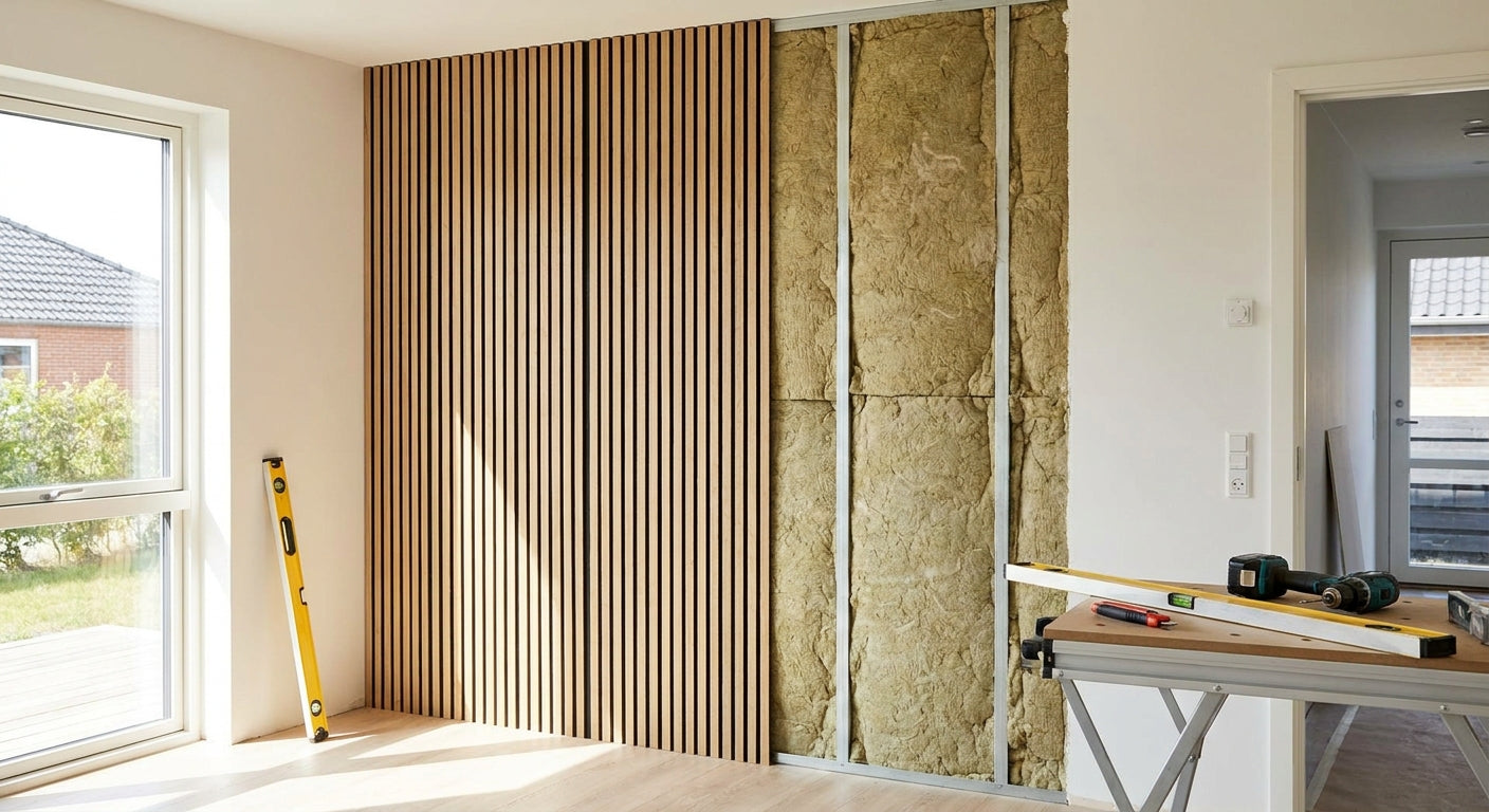 How to insulate a wall using acoustic wood panels