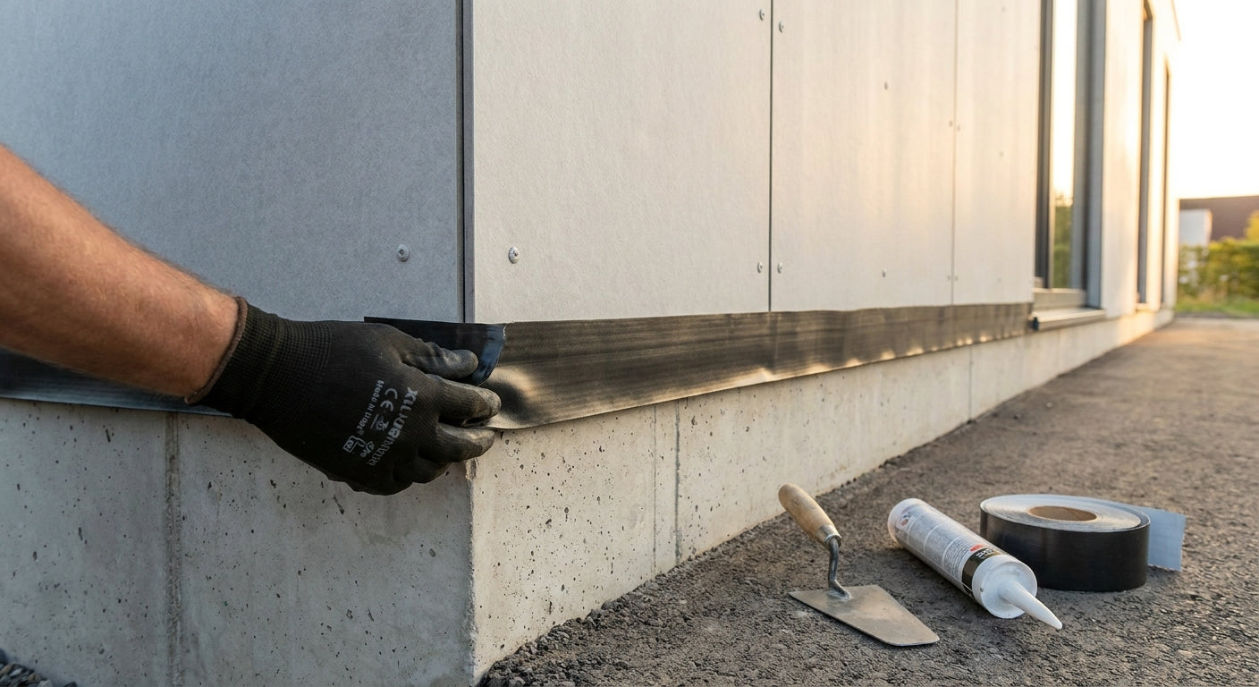 How to waterproof the base of exterior cladding panels