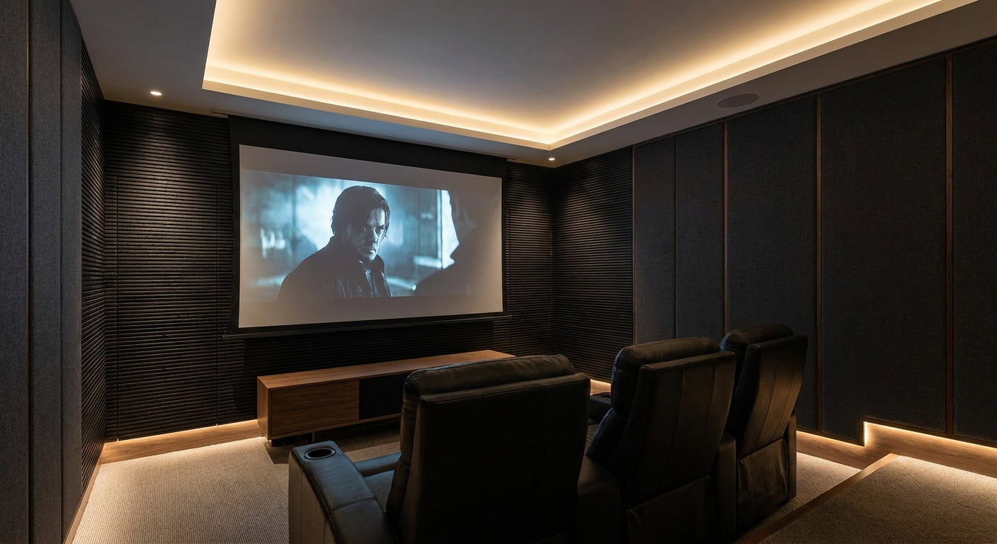 Black oak wall panels for home cinema rooms