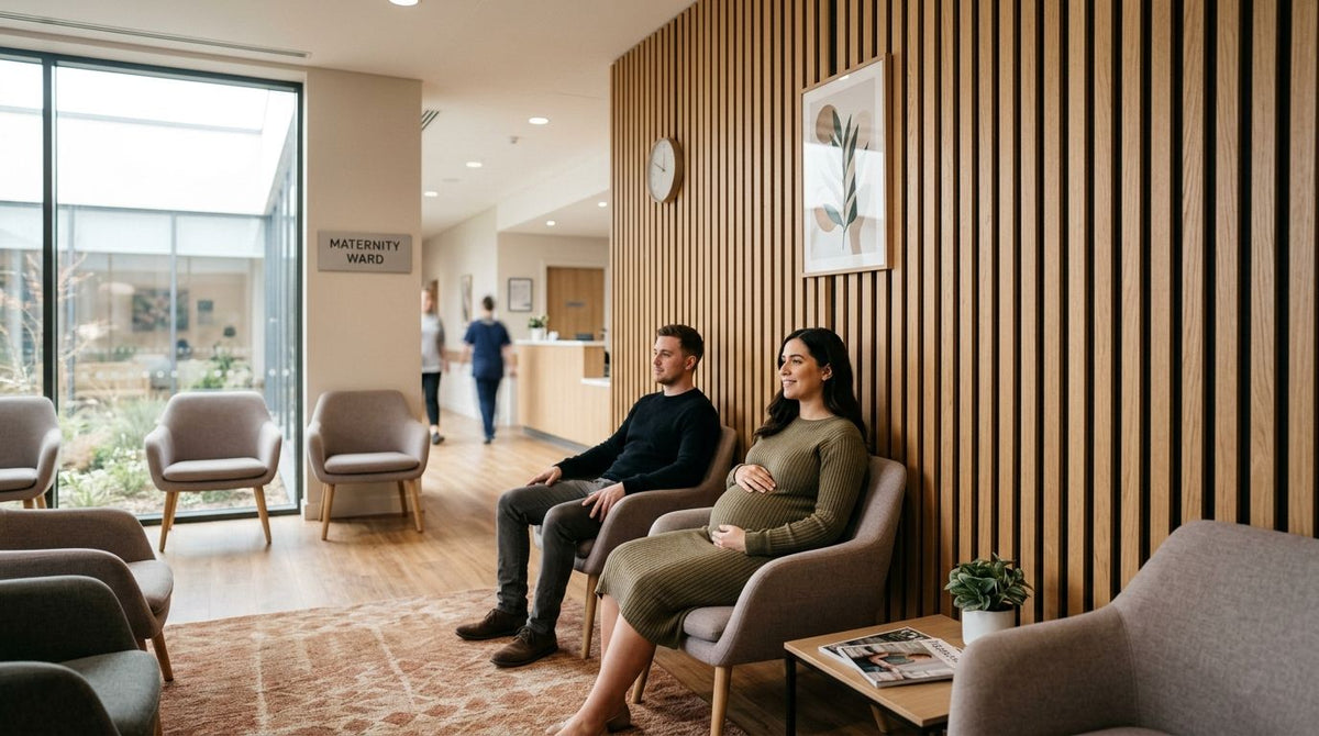 Acoustic wood panels for maternity ward waiting rooms