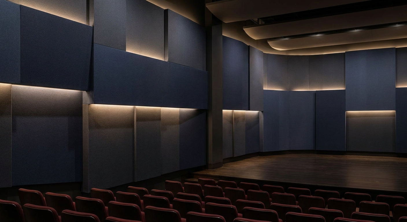 Acoustic panels for theatre and auditorium walls