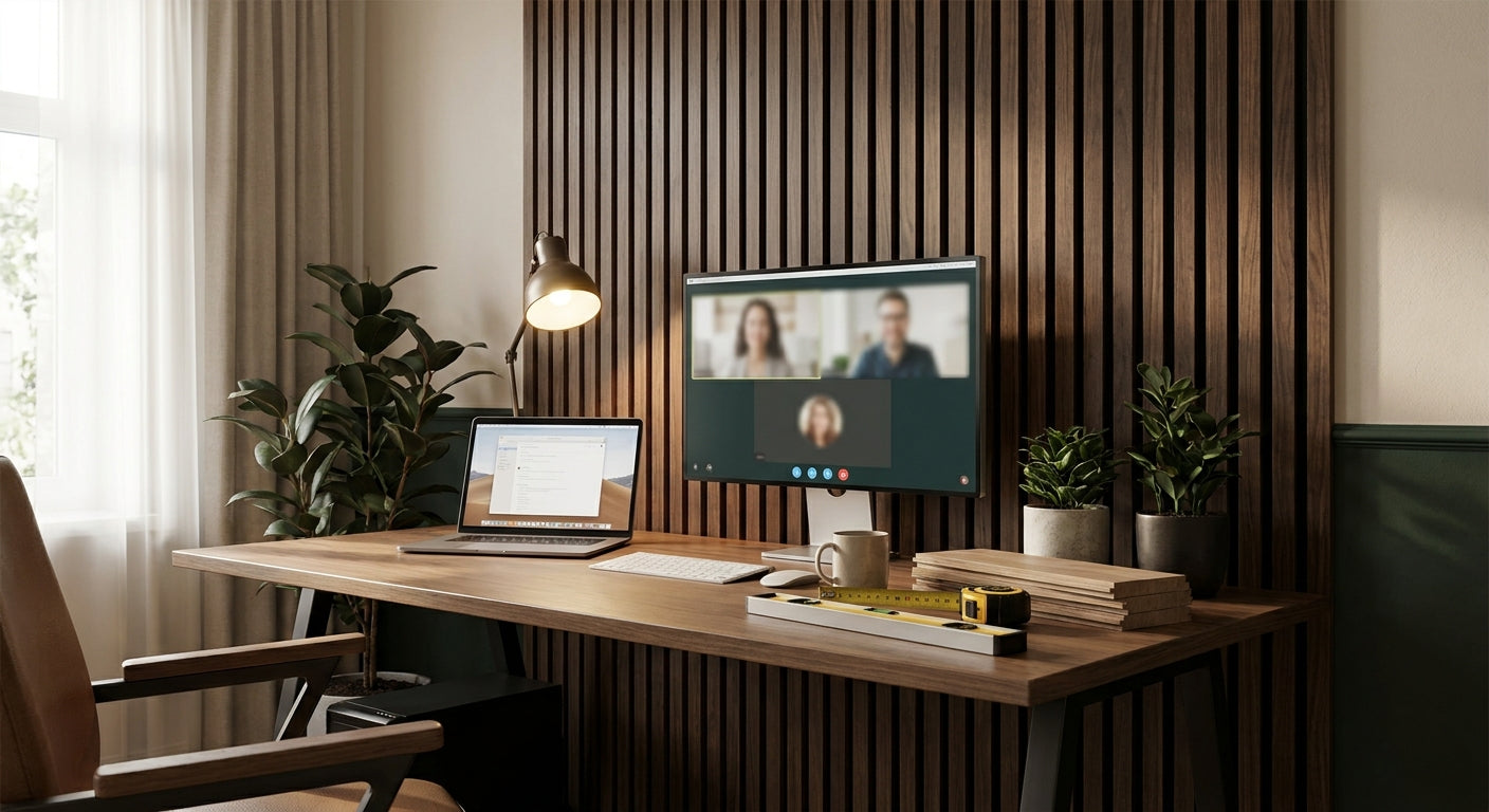 How to panel a home office wall for video call backdrops
