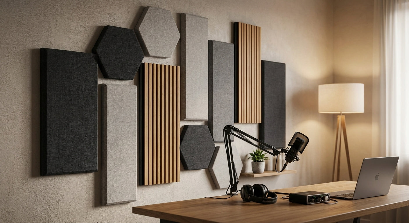 Acoustic wall panels for podcast studio walls