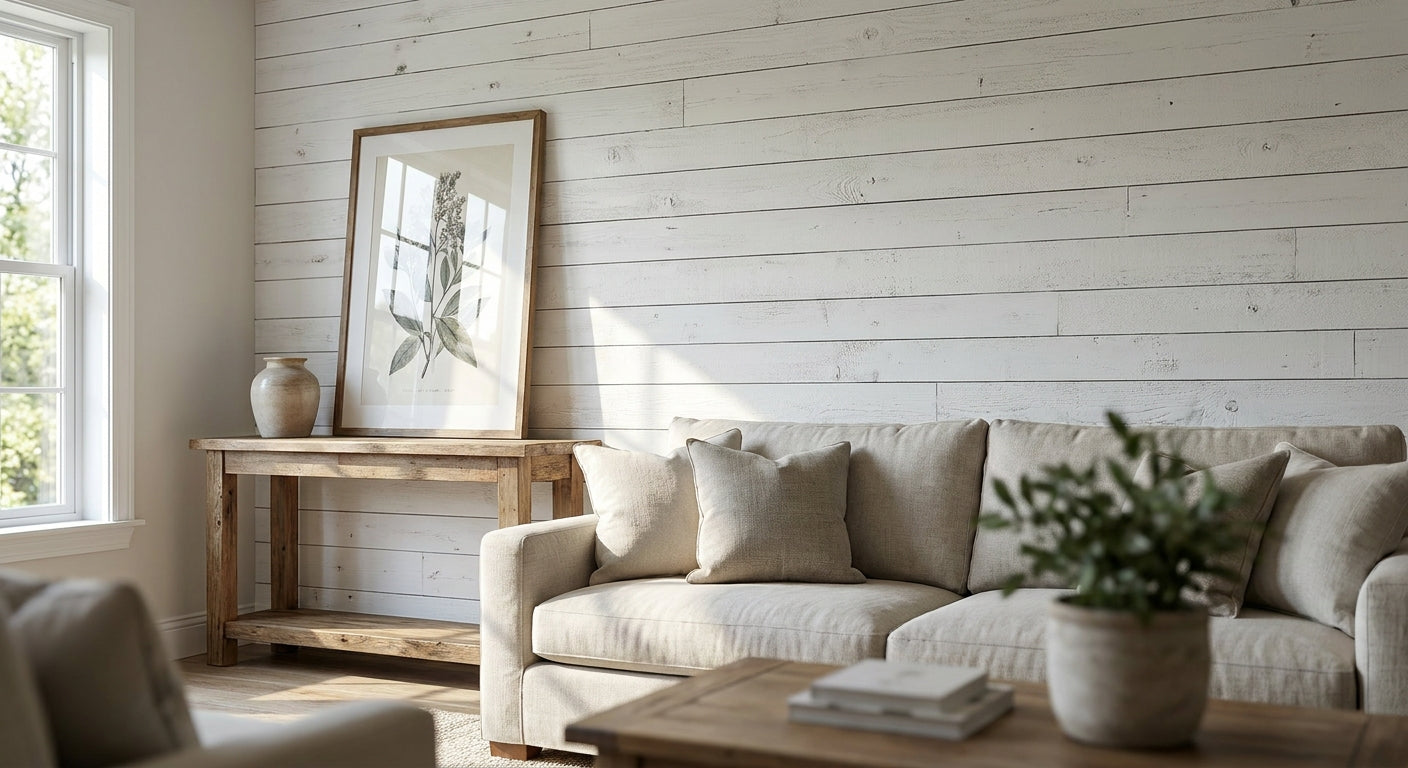 Shiplap cladding for interior feature walls