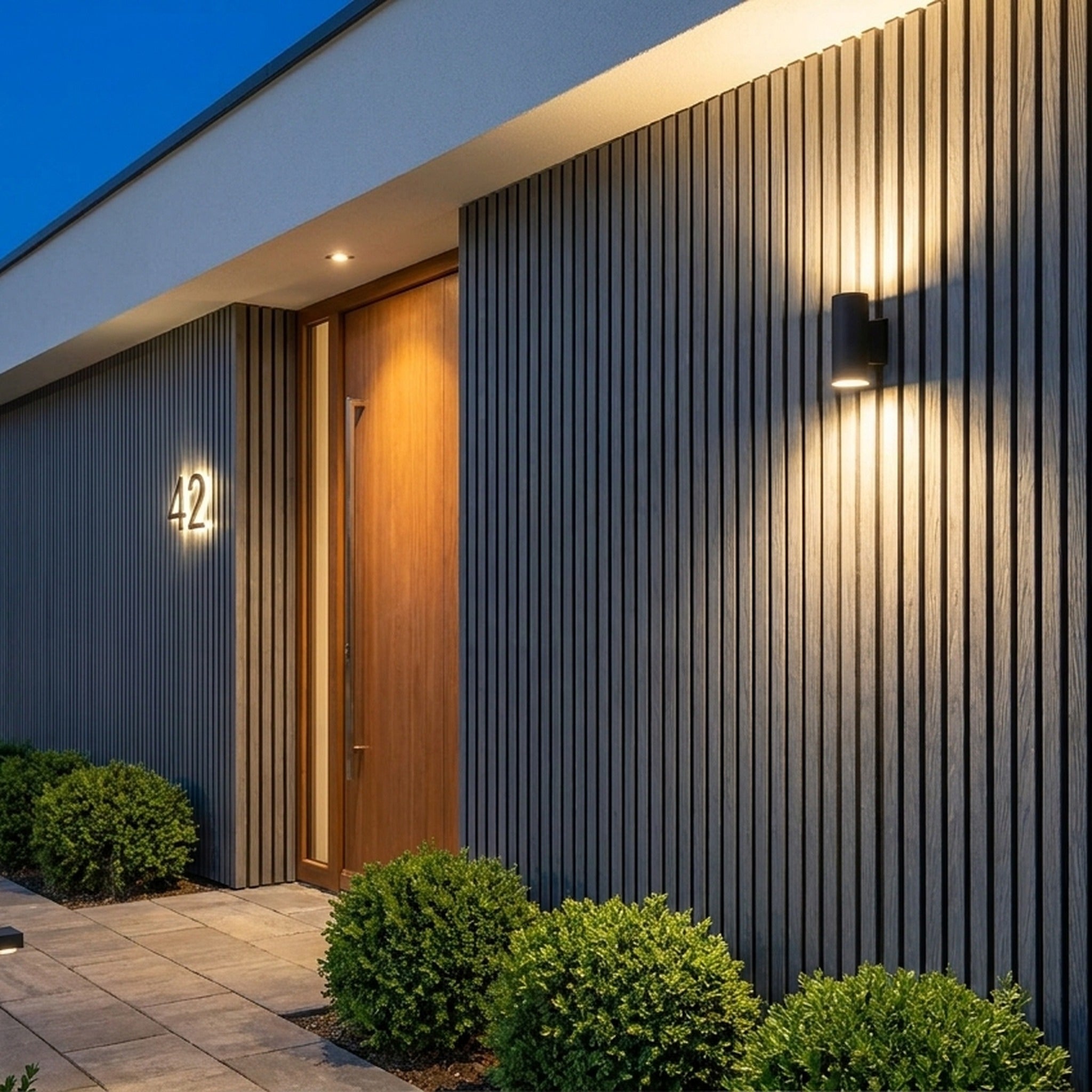 Exterior Wall Cladding Panel Stone Grey 290CM | Garden | 3D Wood Grain