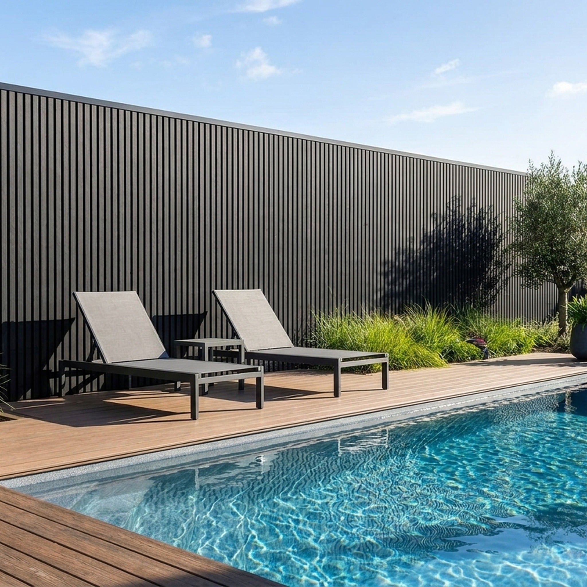 Exterior Wall Cladding Panel Black 290CM | Garden | 3D Wood Grain