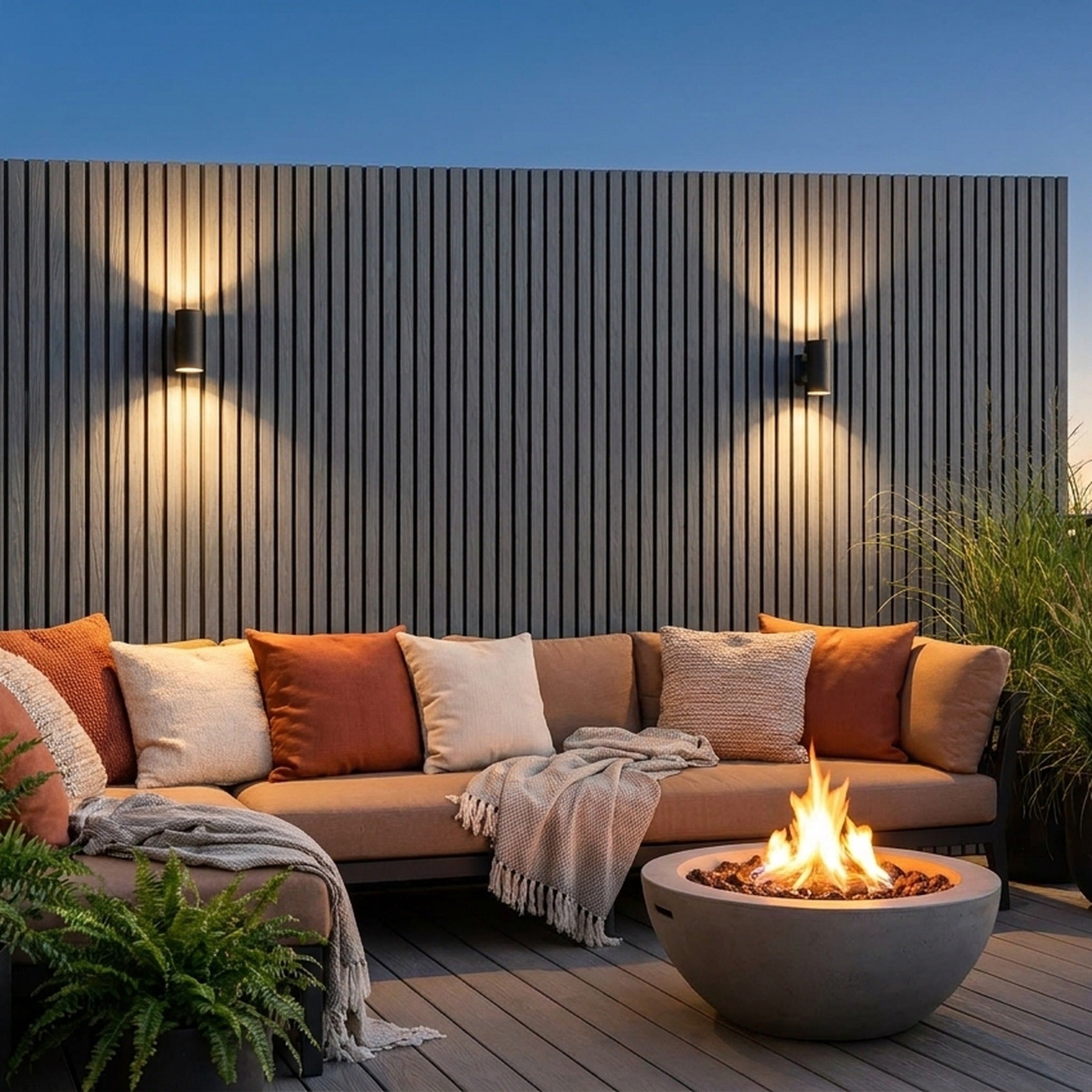 Exterior Wall Cladding Panel Stone Grey 290CM | Garden | 3D Wood Grain