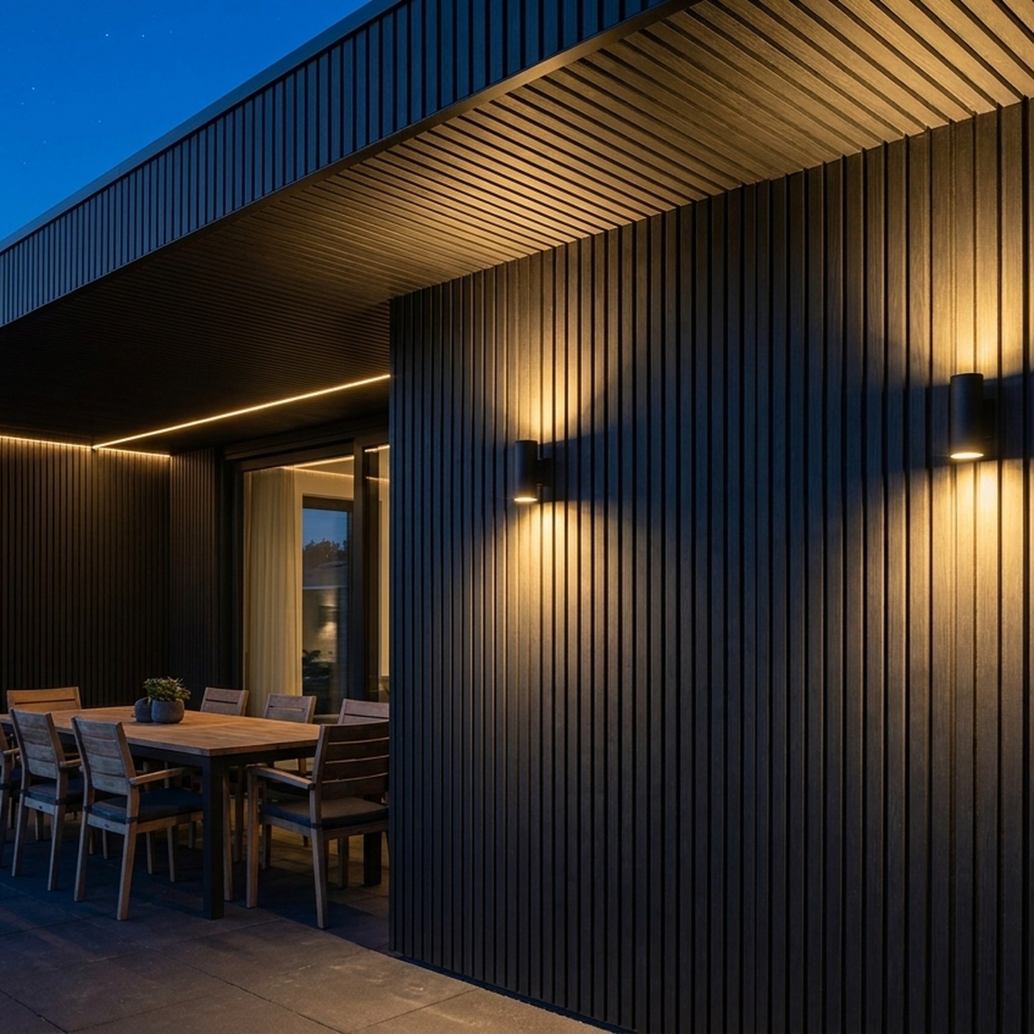 Exterior Wall Cladding Panel Black 290CM | Garden | 3D Wood Grain