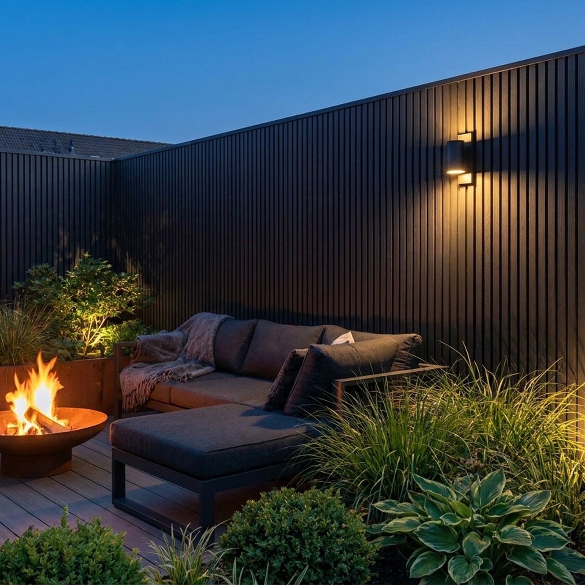 Exterior Wall Cladding Panel Black 290CM | Garden | 3D Wood Grain