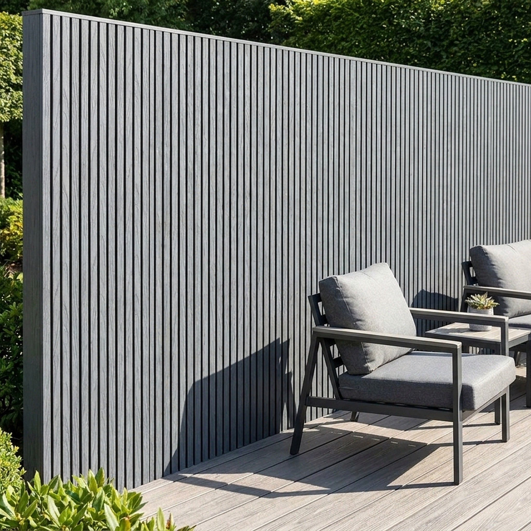 Exterior Wall Cladding Panel Stone Grey 290CM | Garden | 3D Wood Grain