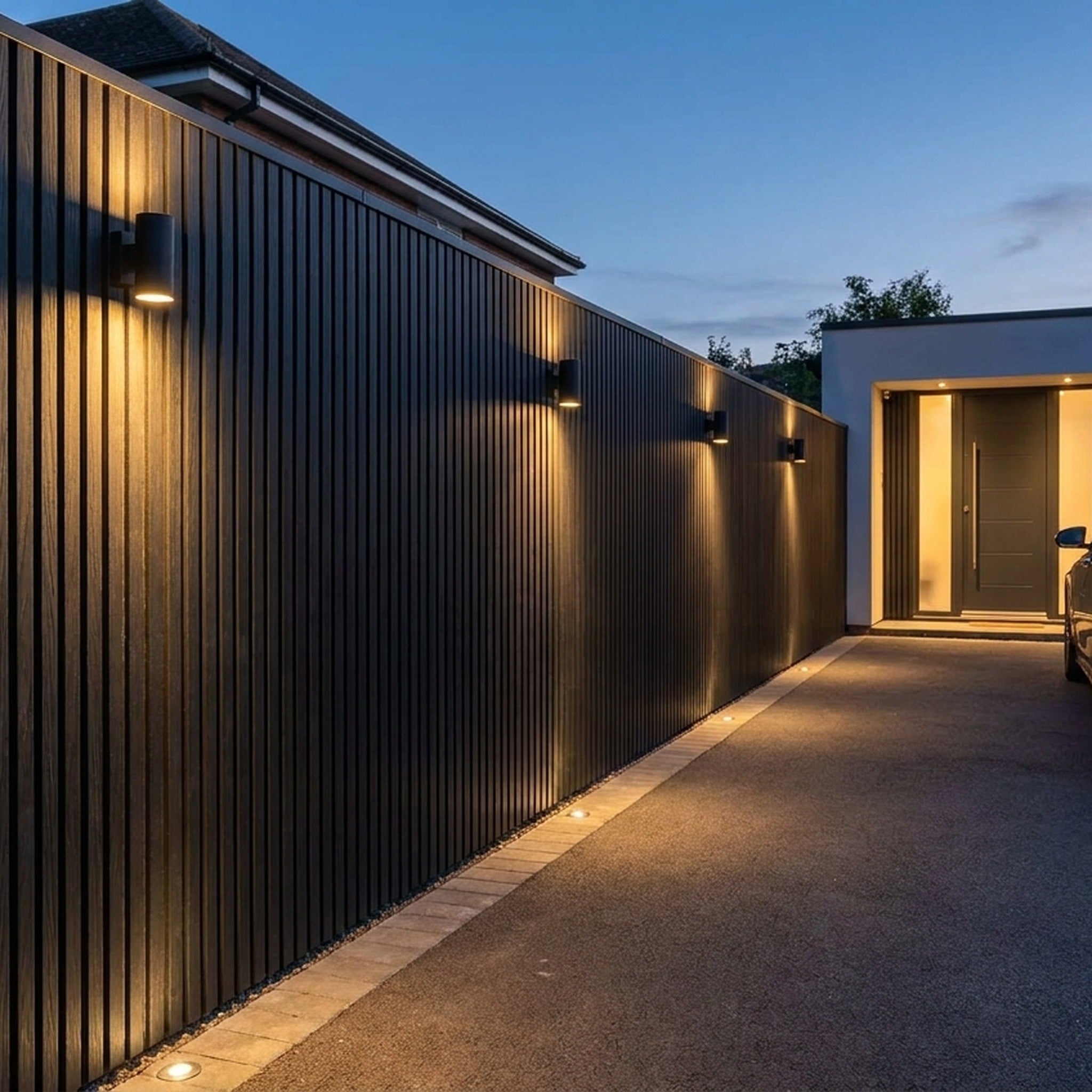 Exterior Wall Cladding Panel Black 290CM | Garden | 3D Wood Grain
