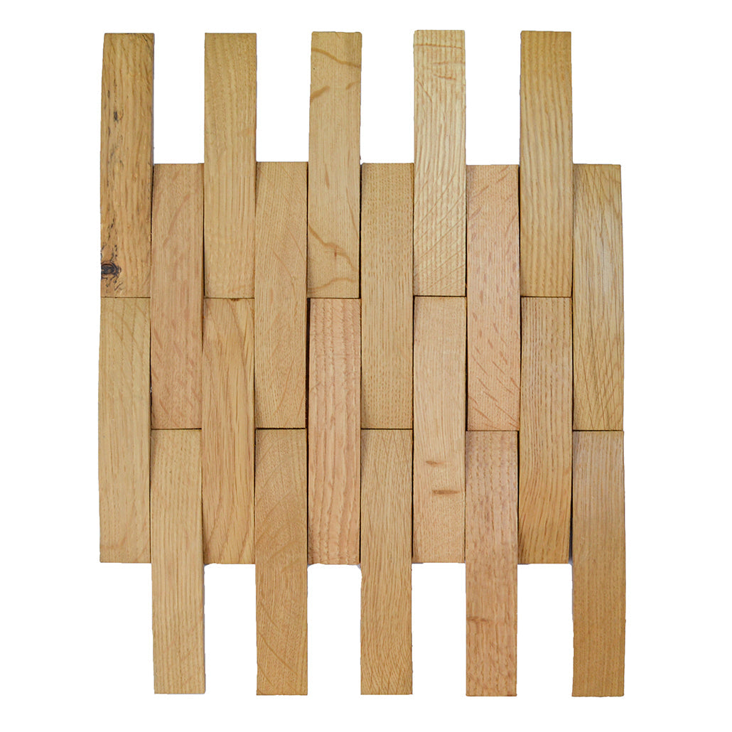 White Oak 3D Wood Wall Panel | 30×30 cm | Real Wood