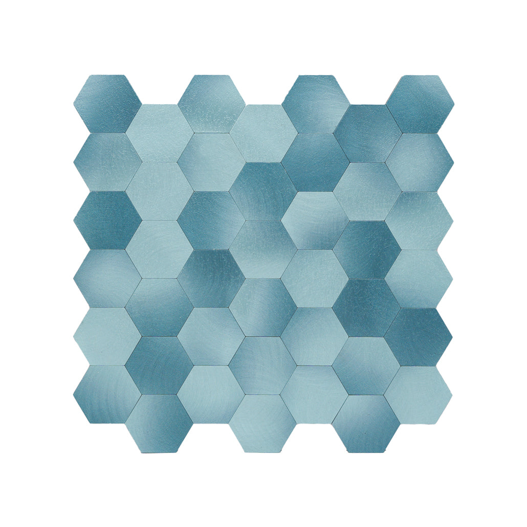 Hexagon Blue Peel & Stick Splashback | 28.8×29.2 cm | Self-Adhesive Mosaic Tile