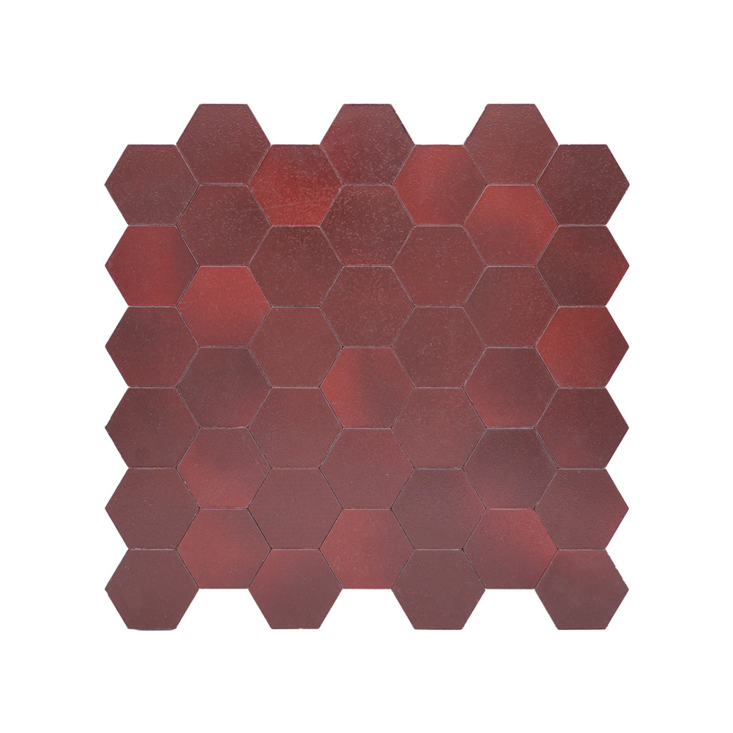 Hexagon Burgundy Peel & Stick Splashback | 28.8×29.2 cm | Self-Adhesive Mosaic Tile