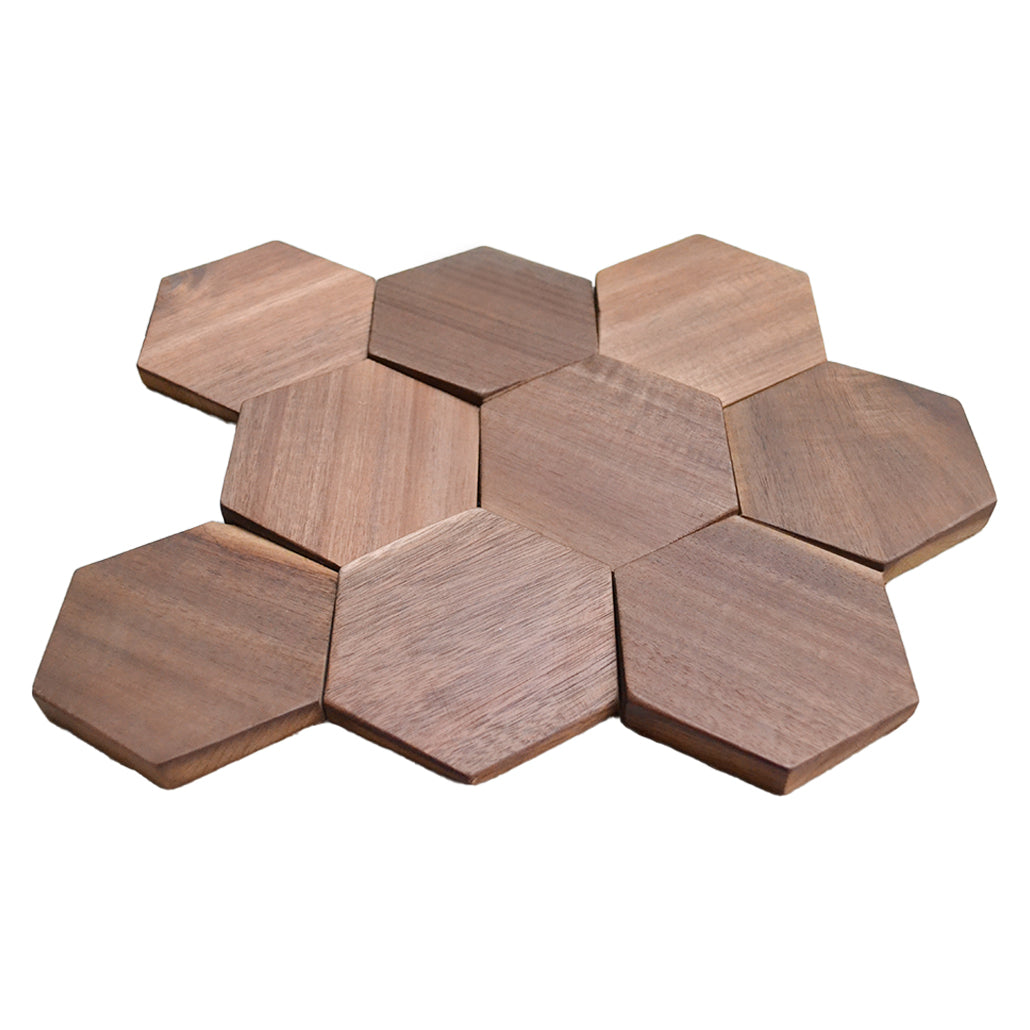 Tropical Walnut 3D Wood Wall Panel | 26×30 cm | Real Wood