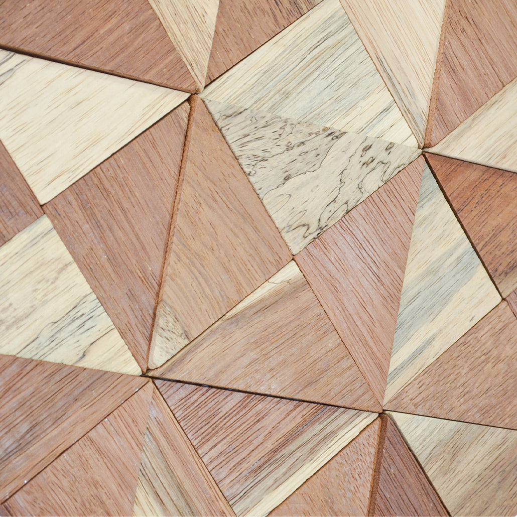Merbau 3D Wood Wall Panel | 30×30 cm | Real Wood