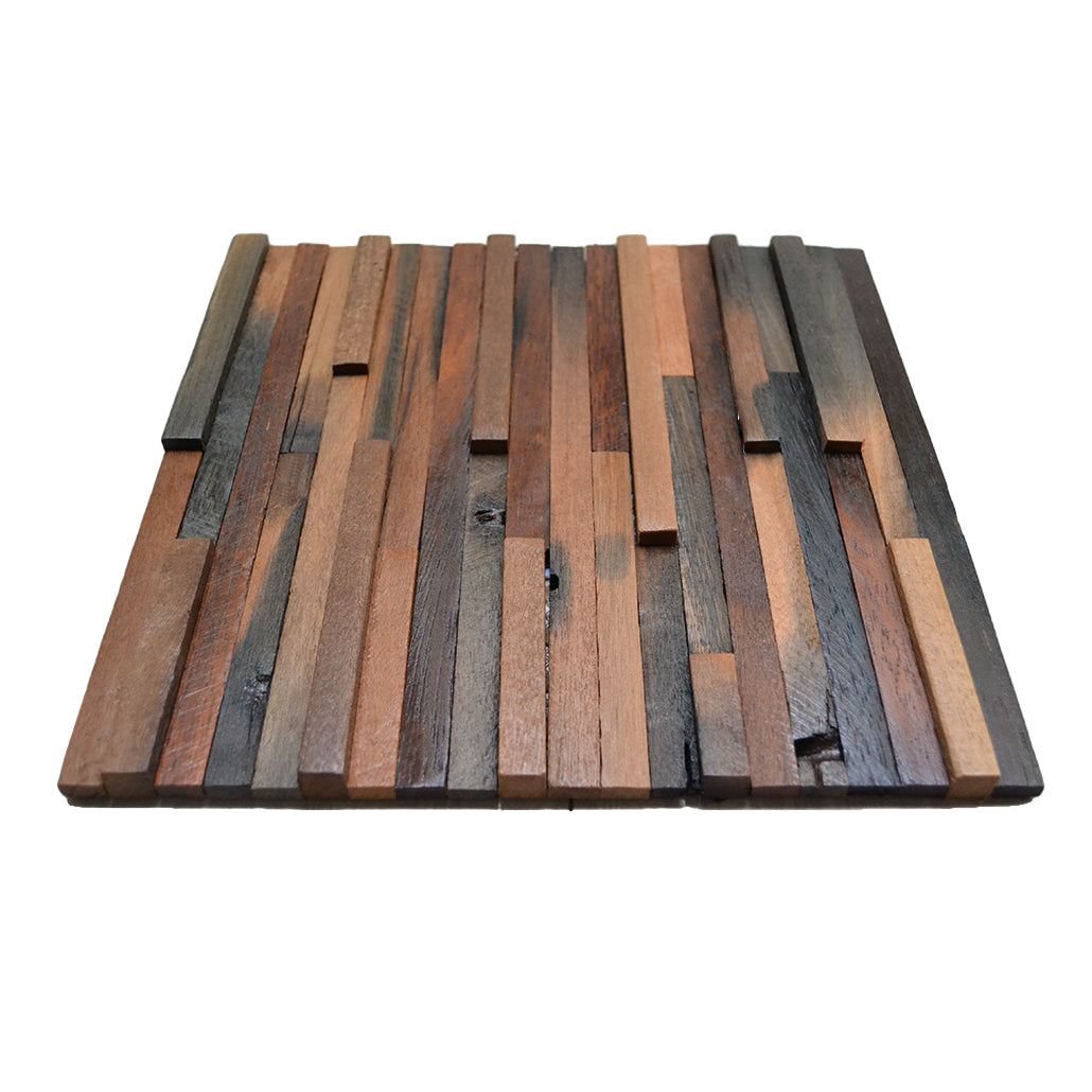 Compact Shipwood 3D Wood Wall Panel | 30×30 cm | Real Wood
