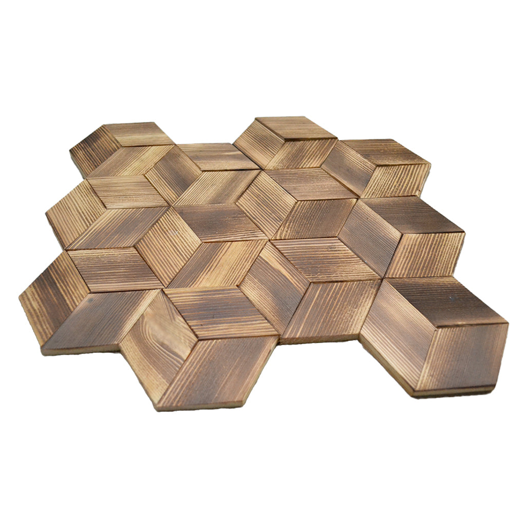 Fresh Pine 3D Wood Wall Panel | 30×35 cm | Real Wood