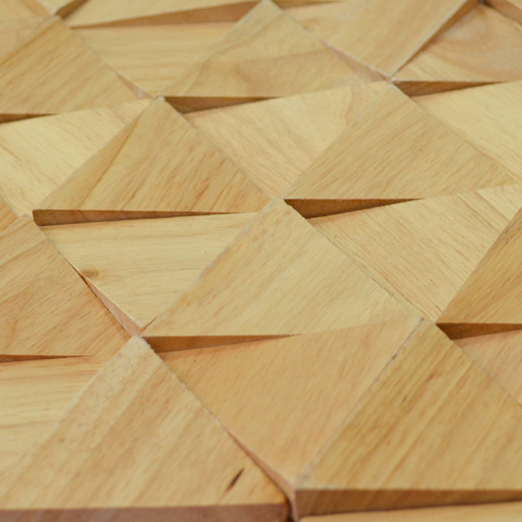 Compact Rubber 3D Wood Wall Panel | 28×30 cm | Real Wood