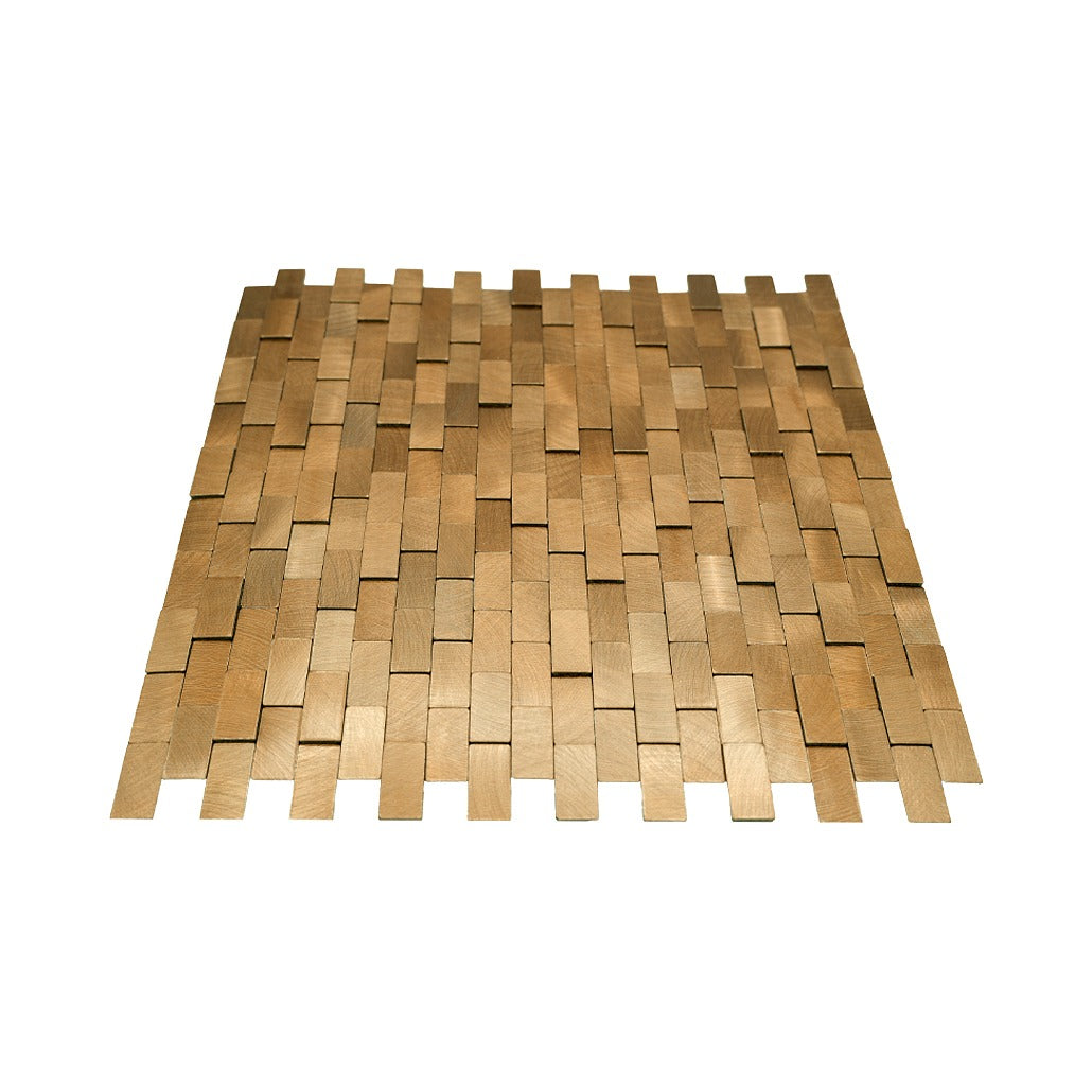 Brick 3D Gold Peel & Stick Splashback | 30×29.8 cm | Self-Adhesive Mosaic Tile