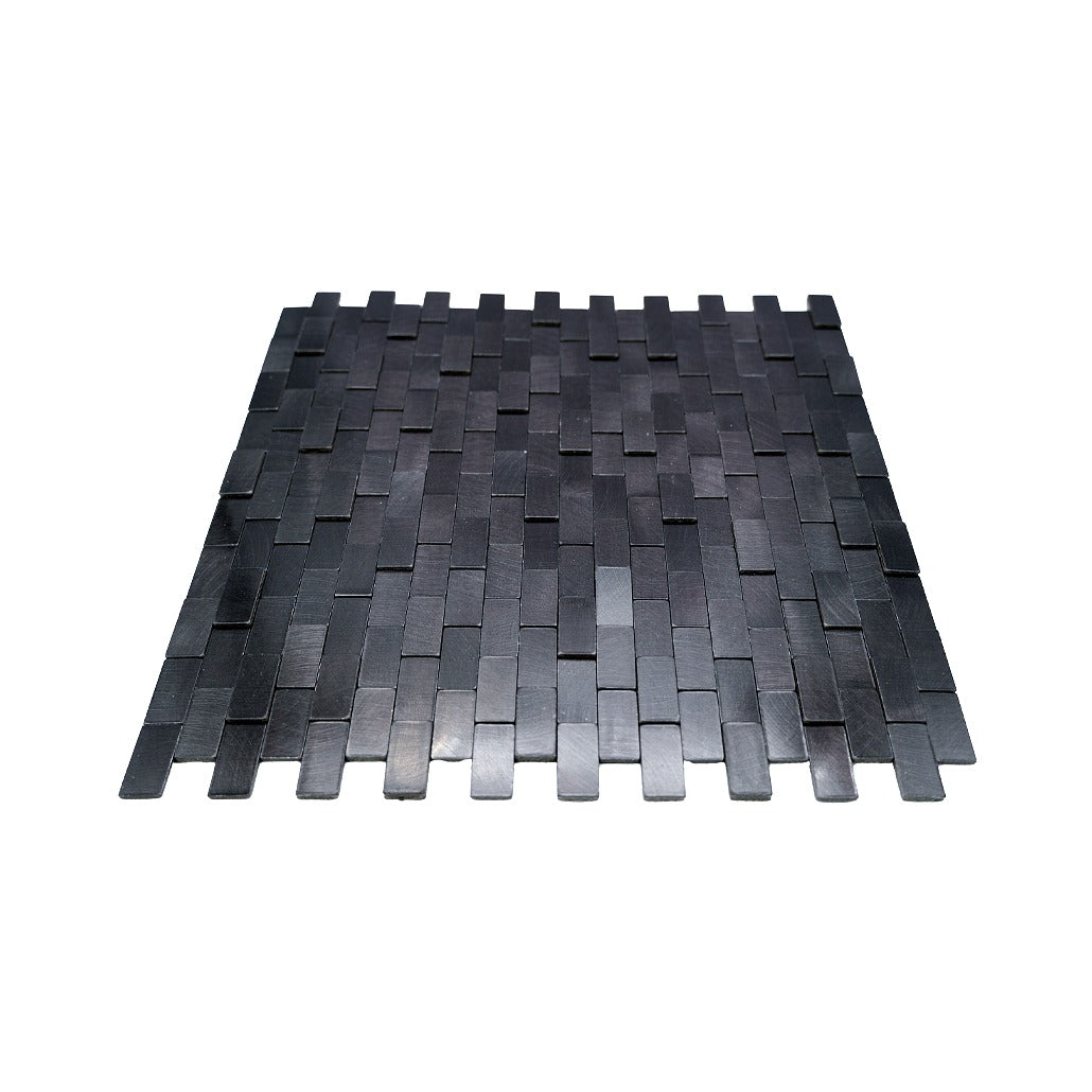 Brick 3D Graphite Peel & Stick Splashback | 30×29.8 cm | Self-Adhesive Mosaic Tile
