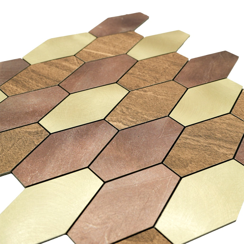 Picket Brown Peel & Stick Splashback | 30×30 cm | Self-Adhesive Mosaic Tile