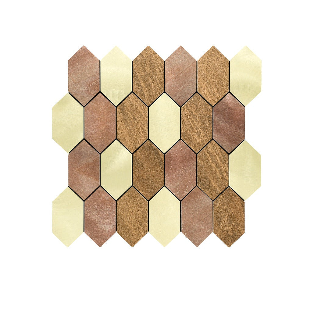 Picket Champagne Peel & Stick Splashback | 30×30 cm | Self-Adhesive Mosaic Tile