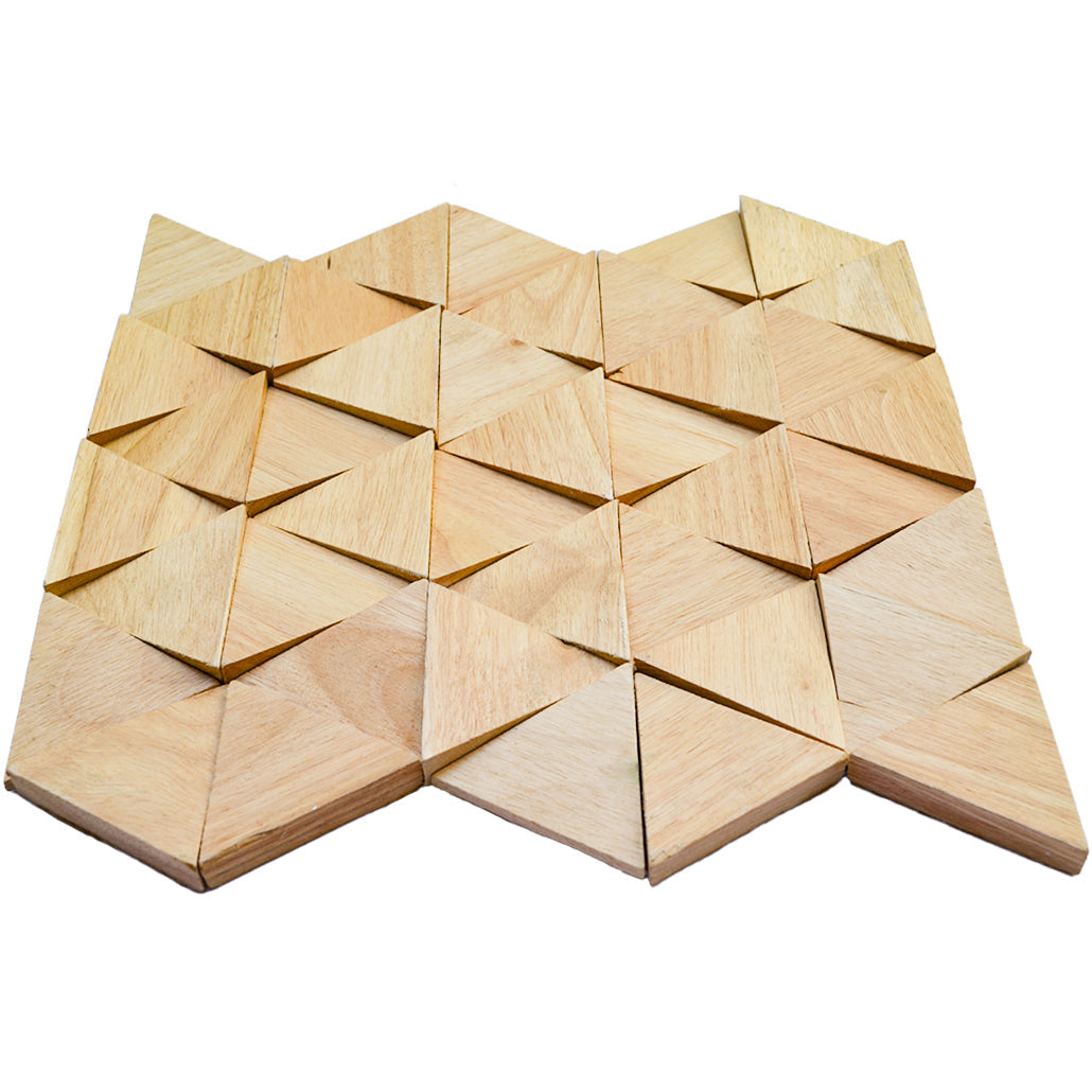 Compact Rubber 3D Wood Wall Panel | 28×30 cm | Real Wood