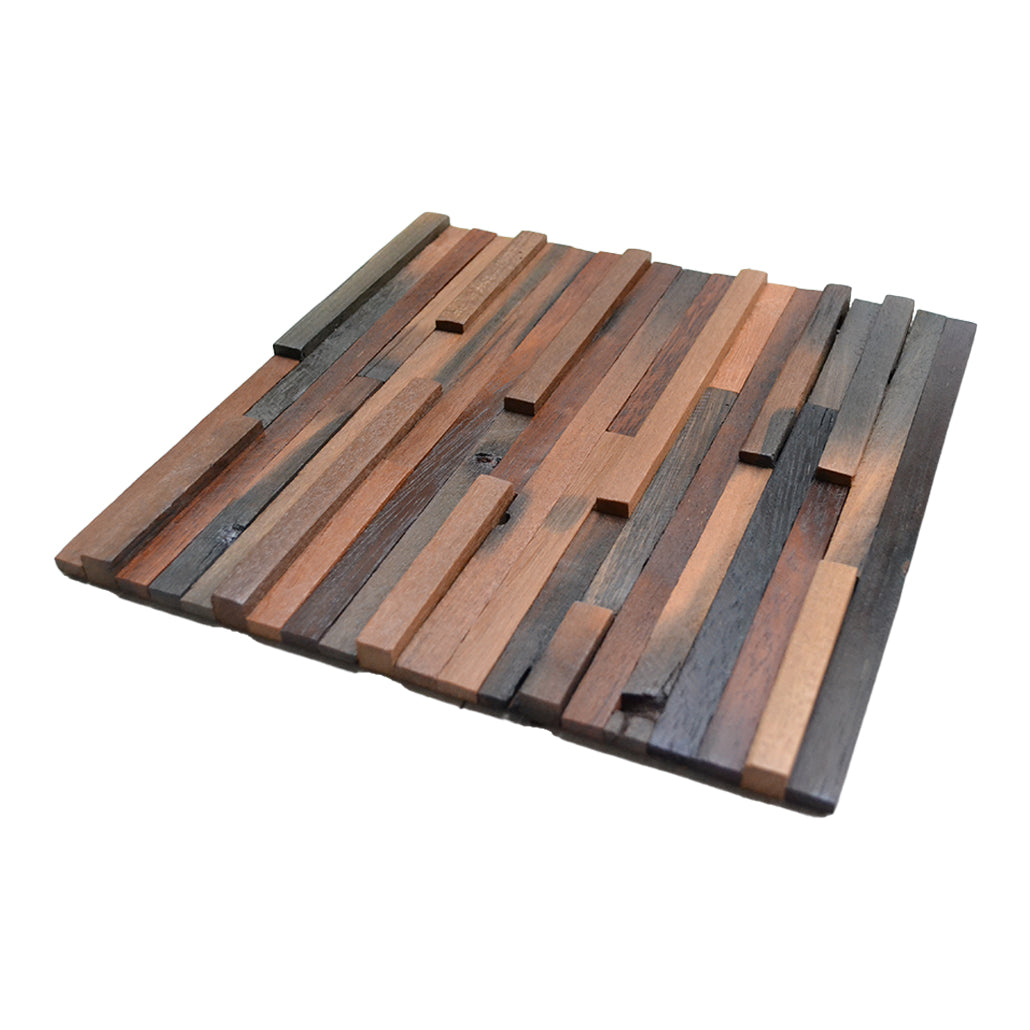 Compact Shipwood 3D Wood Wall Panel | 30×30 cm | Real Wood