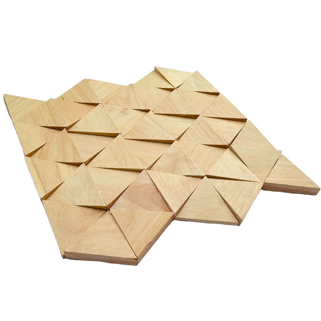 Compact Rubber 3D Wood Wall Panel | 28×30 cm | Real Wood