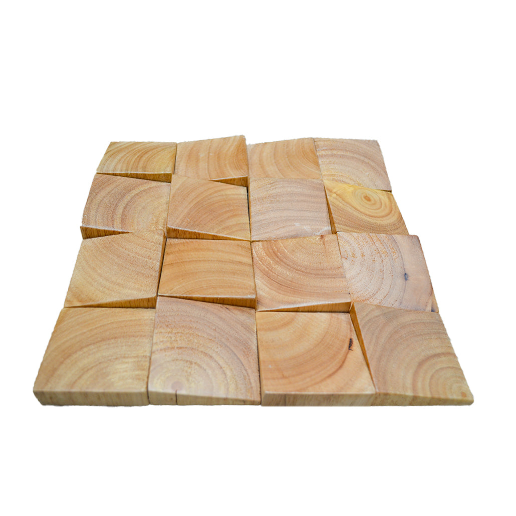 Rubber 3D Wood Wall Panel | 30×30 cm | Real Wood