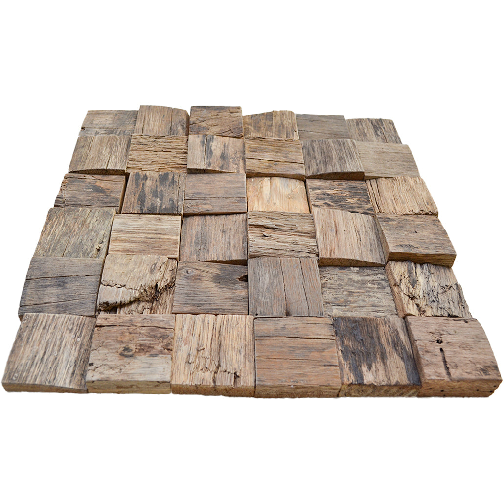 Marine 3D Wood Wall Panel | 30×30 cm | Real Wood