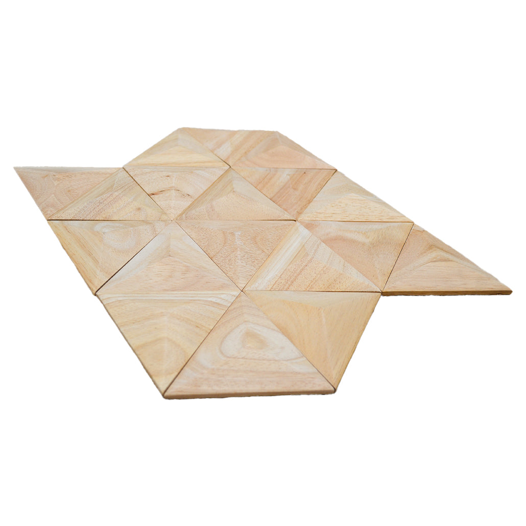 Spacious Rubber 3D Wood Wall Panel | 30×35 cm | Real Wood