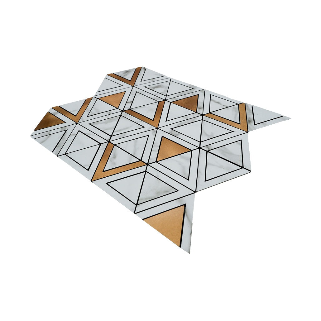 Triangle Gold Peel & Stick Splashback | 28.7×33.1 cm | Self-Adhesive Mosaic Tile