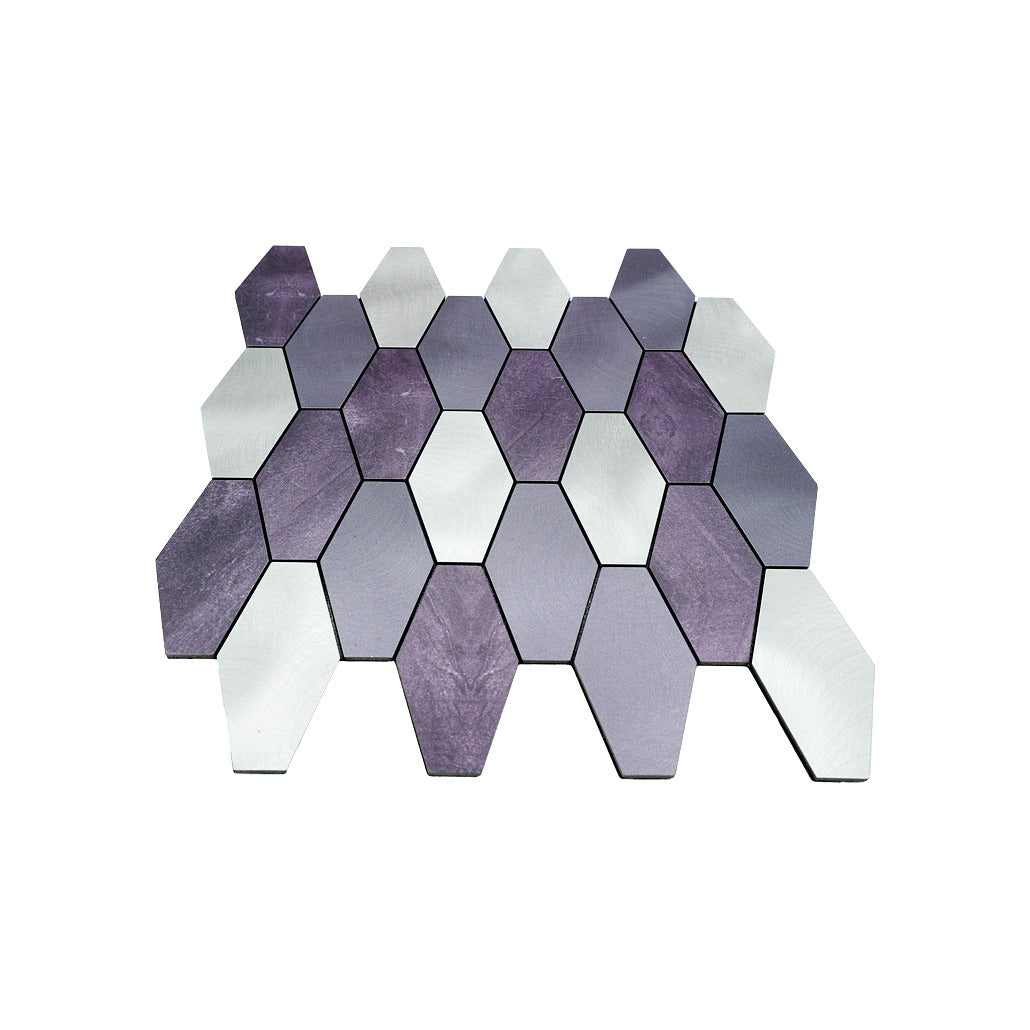 Picket Purple Peel & Stick Splashback | 30×30 cm | Self-Adhesive Mosaic Tile
