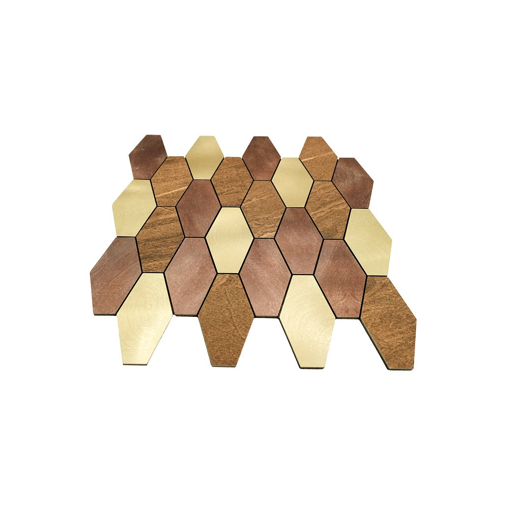 Picket Brown Peel & Stick Splashback | 30×30 cm | Self-Adhesive Mosaic Tile