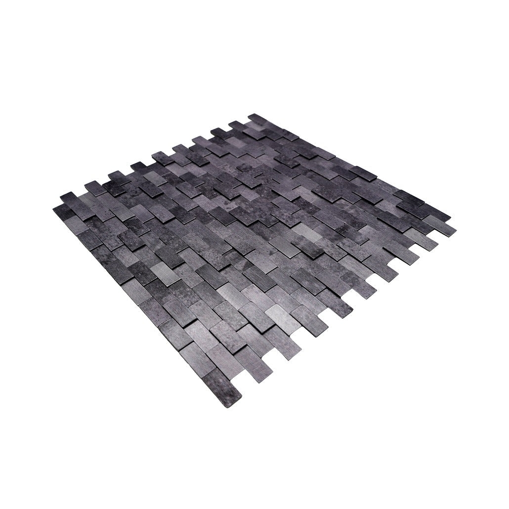 Brick 3D Anthracite Peel & Stick Splashback | 30×29.8 cm | Self-Adhesive Mosaic Tile