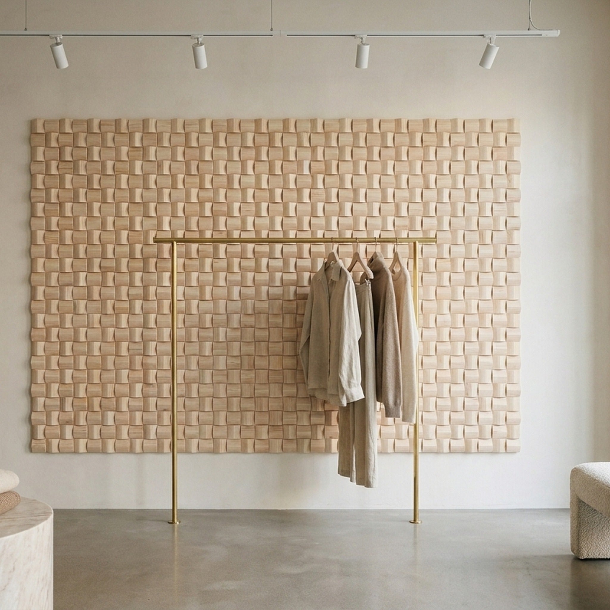 Ash 3D Wood Wall Panel | 30×30 cm | Real Wood