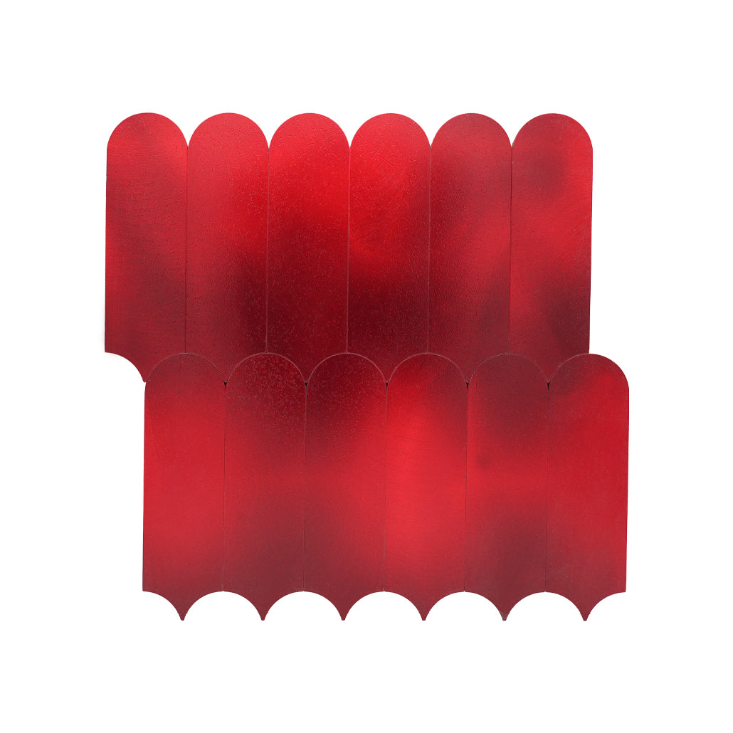 Arch Red Peel & Stick Splashback | 28.8×29.8 cm | Self-Adhesive Mosaic Tile