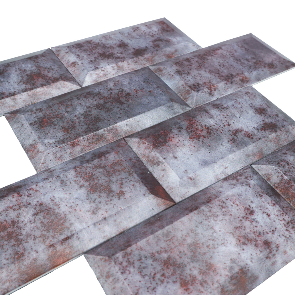 Subway 3D Gray Peel & Stick Splashback | 30.5×30.5 cm | Self-Adhesive Mosaic Tile