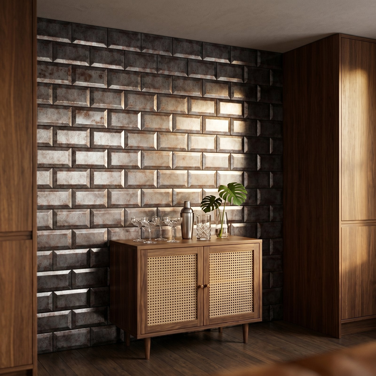 Subway 3D Gray Peel & Stick Splashback | 30.5×30.5 cm | Self-Adhesive Mosaic Tile