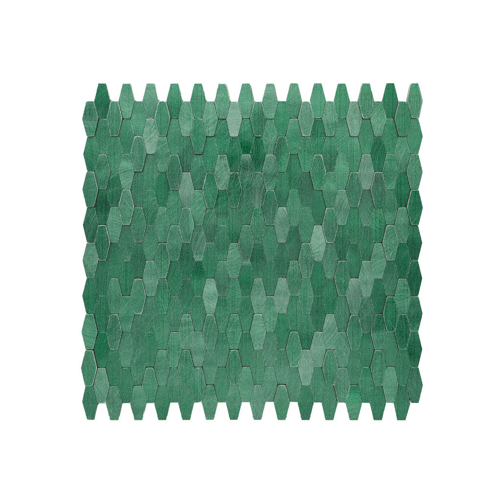 Picket 3D Dark Green Peel & Stick Splashback | 31×30 cm | Self-Adhesive Mosaic Tile