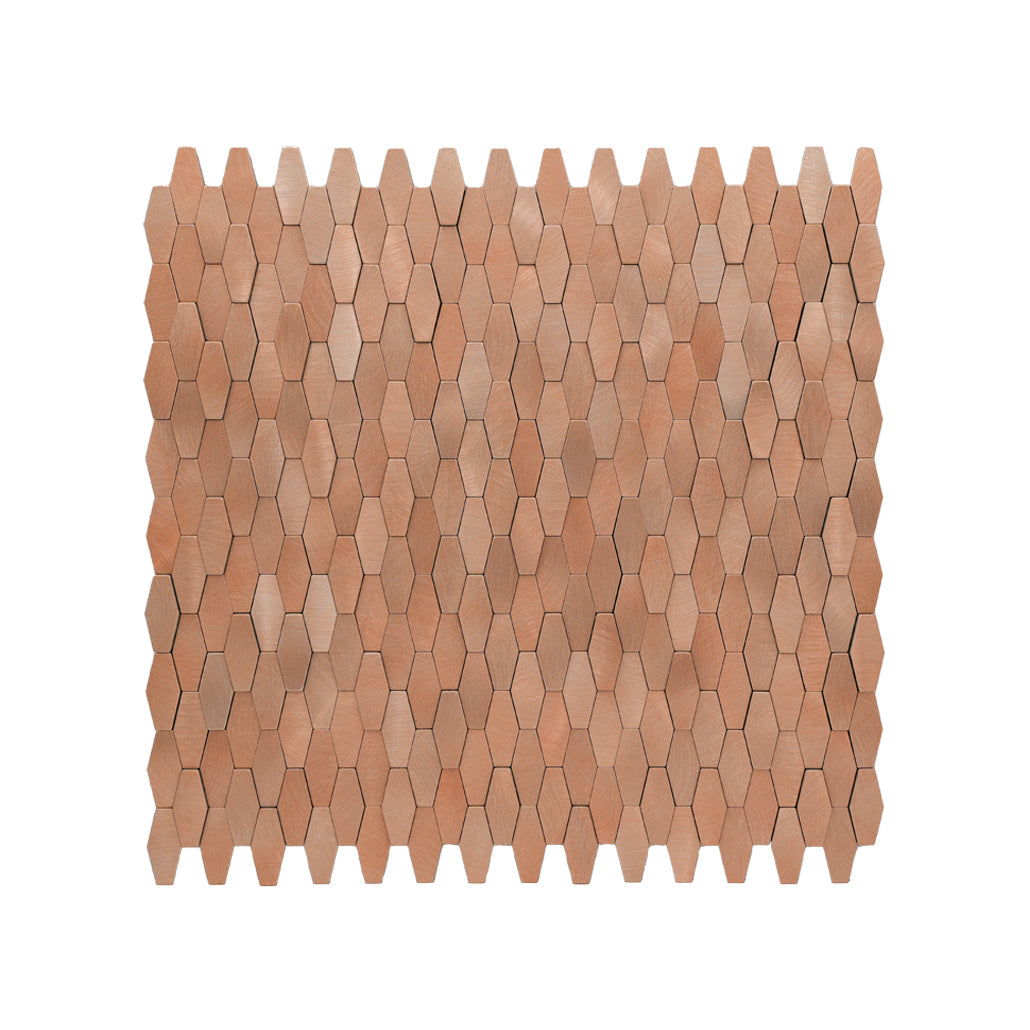 Picket 3D Salmon Peel & Stick Splashback | 31×30 cm | Self-Adhesive Mosaic Tile