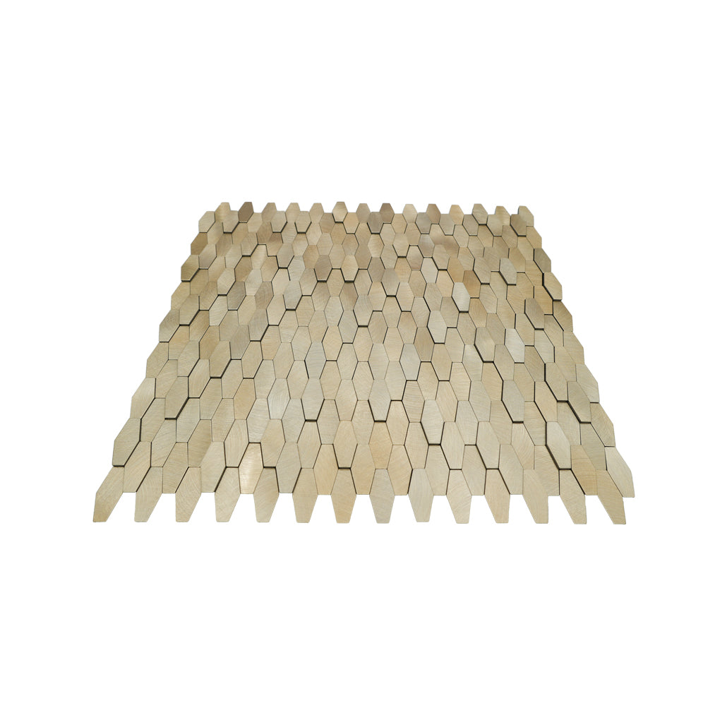 Picket 3D Gold Peel & Stick Splashback | 31×30 cm | Self-Adhesive Mosaic Tile