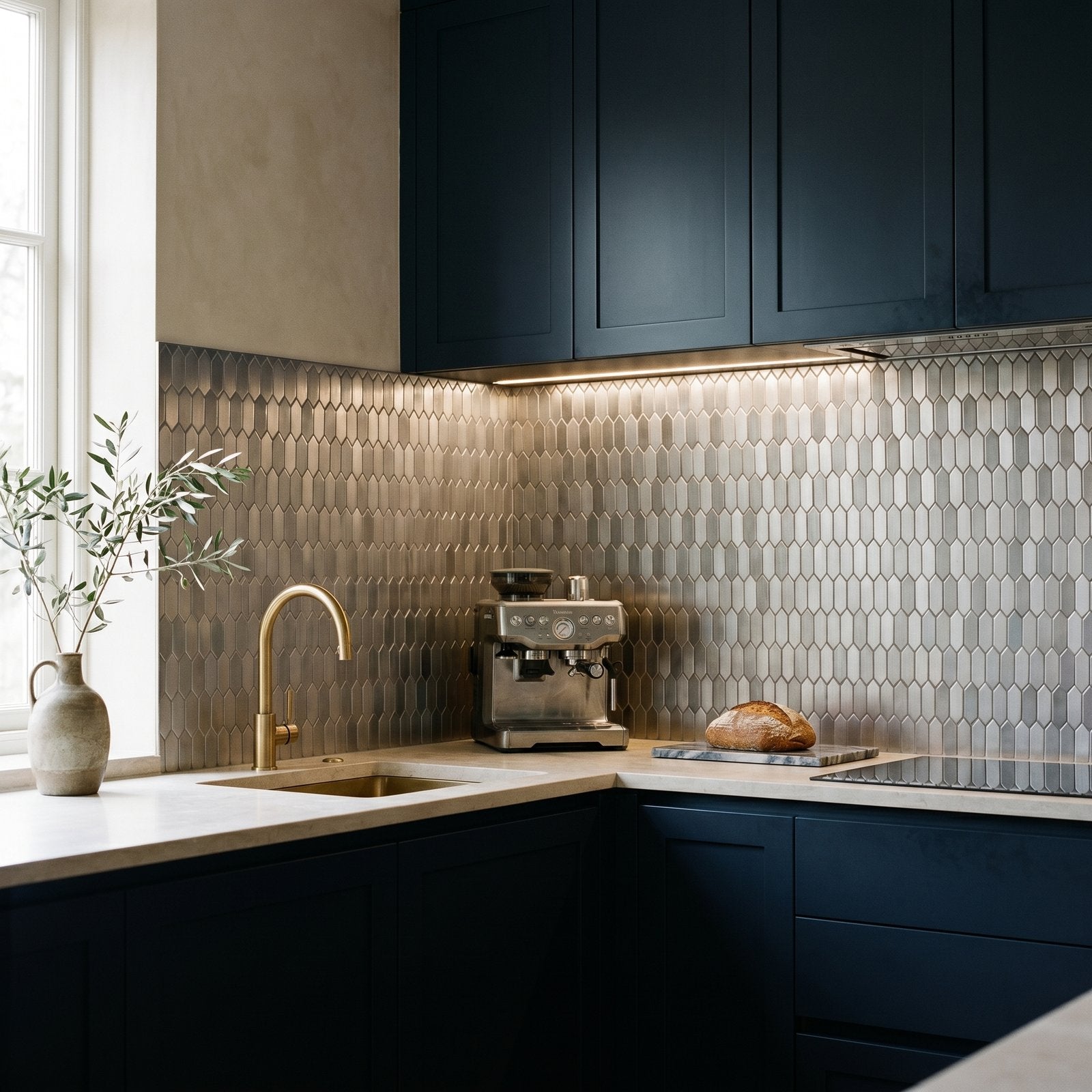 Picket 3D Gray Peel & Stick Splashback | 31×30 cm | Self-Adhesive Mosaic Tile