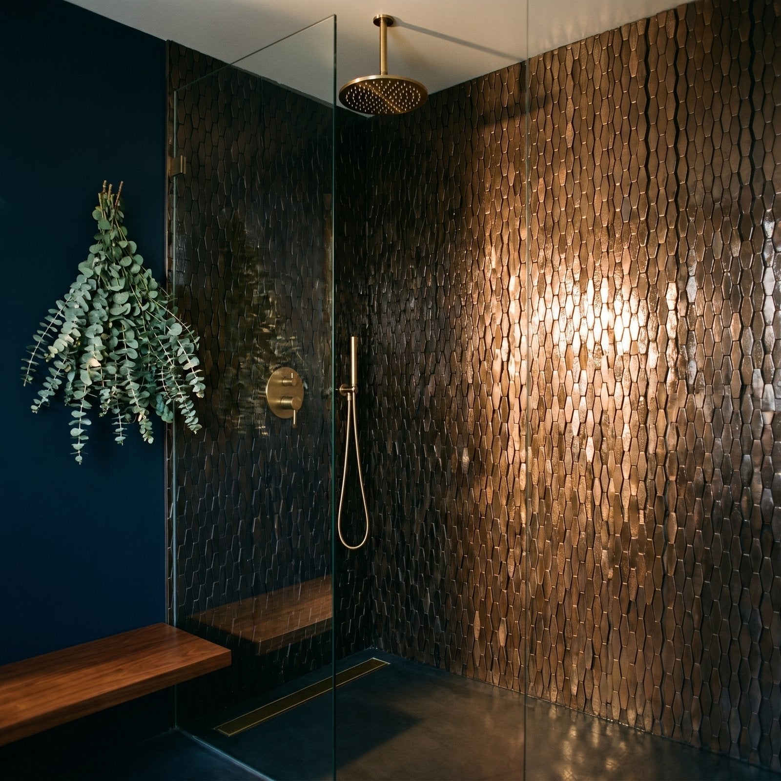 Picket 3D Dark Copper Peel & Stick Splashback | 31×30 cm | Self-Adhesive Mosaic Tile