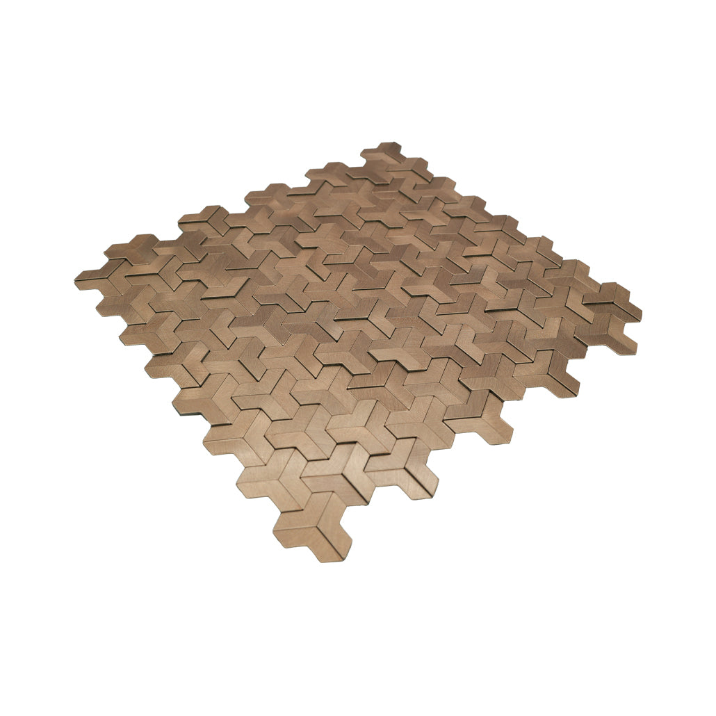 Trifold 3D Natural Peel & Stick Splashback | 30.3×28 cm | Self-Adhesive Mosaic Tile